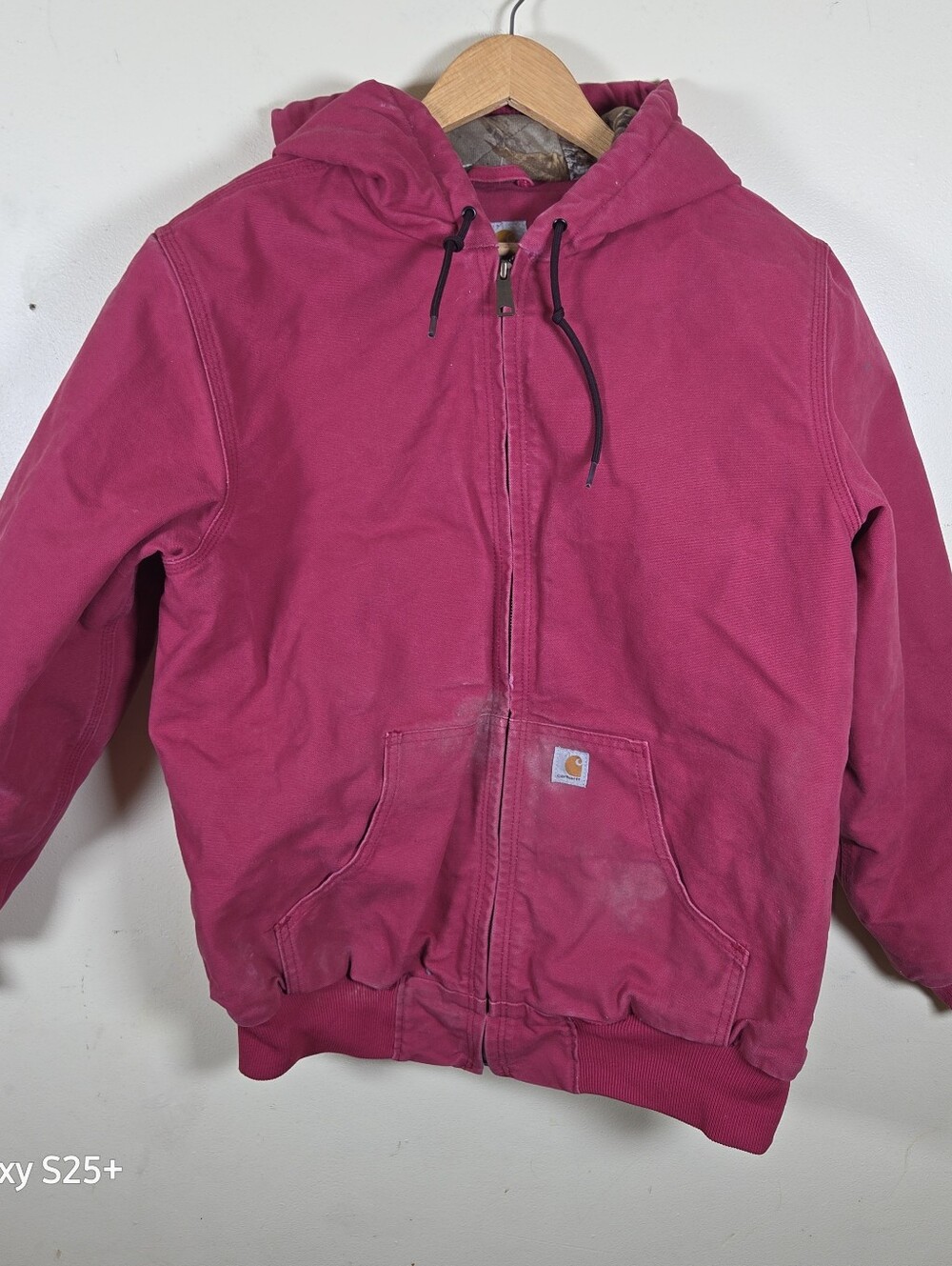VTG Carhartt Jacket Camo Lining Womens Crab Apple Pink Realtree RARE Large